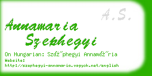 annamaria szephegyi business card